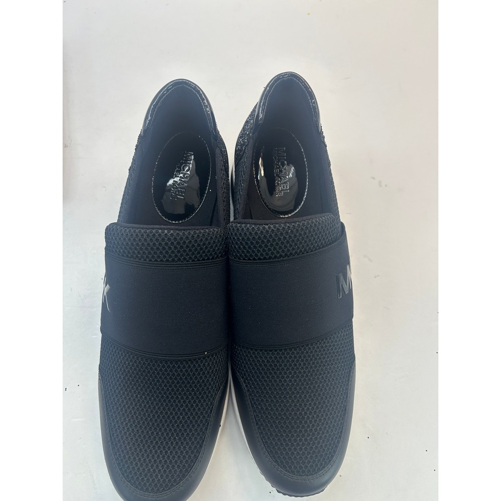 Michael Kors Felix Wedge Sneakers Women Sz 11M Black Glitter New Without Box - Picture 3 of 6